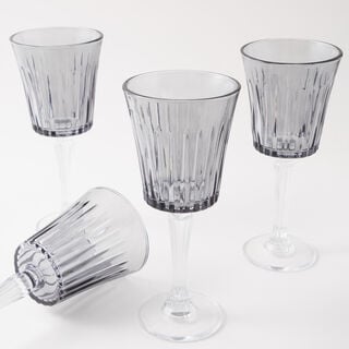 لا ميسا طقم أكواب عصير زجاج 4 قطع 290 مل، رمادي