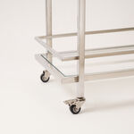 Homez long trolley cart in silver stainless steel 125*46*79cm image number 2