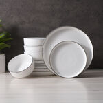 La Mesa 12pcs stoneware dinner set, ًwhite image number 2