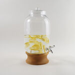 La Mesa Glass Beverage Dispenser With Wooden Base 43*21Cm image number 0