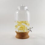 La Mesa Glass Beverage Dispenser With Wooden Base 43*21Cm image number 0