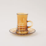 Dallaty 12pcs glass tea set, brown image number 3