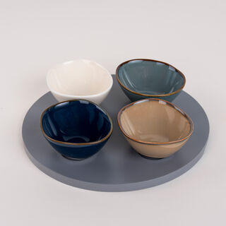 La Mesa multicolor durable porcelain serving bowl set 4 PCS