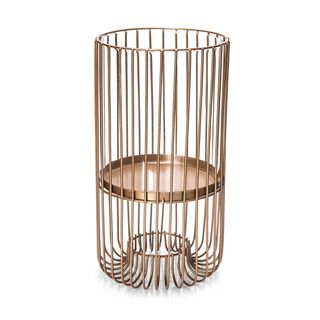 Metal & Glass Candle Holder Gold