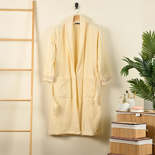 Boutıque Blanche Xl Cotton Bathrobe 360Gsm In Yellow