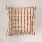 Boutique Blanche printed and matt highlighted cotton cushion, brown image number 0