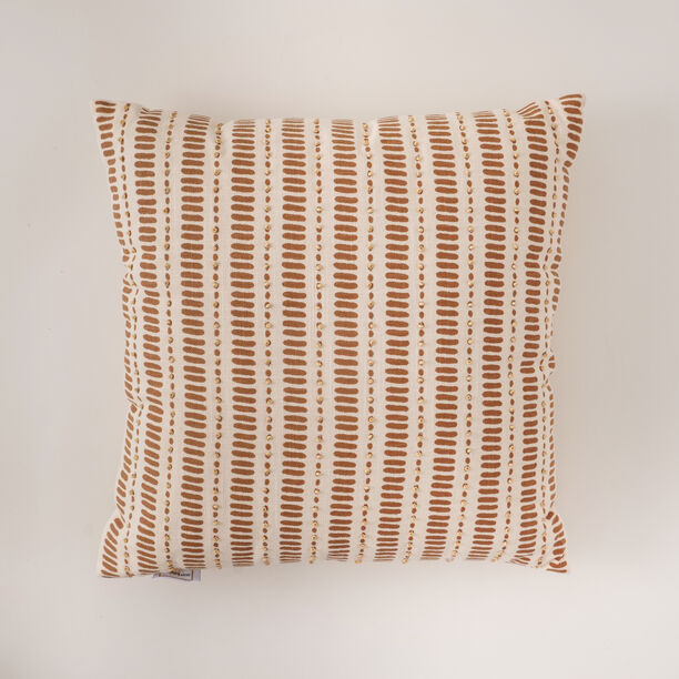 Boutique Blanche printed and matt highlighted cotton cushion, brown image number 0