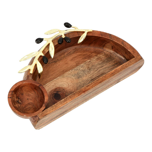Wooden Chip & Dip With Olive Decoration Small 25Cm image number 2
