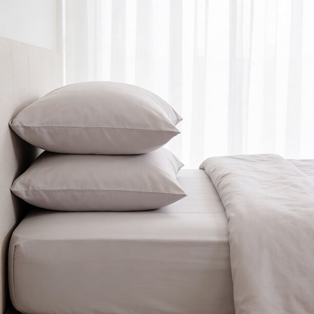 Boutique Blanche Fitted Sheet 100% Cotton Super King 200TC Percale Grey 200*200Cm image number 4