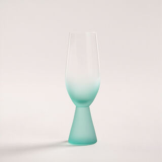 Stem Glass Set Blue Base Plain 4 Pcs Stem Glass