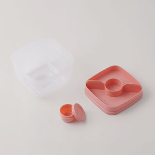 Alberto plastic salad box, pink 15.8*15.8*14.3cm