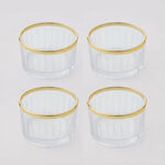 دلتي طقم أوعية زجاج بحافة ذهبية، 4 قطع image number 0