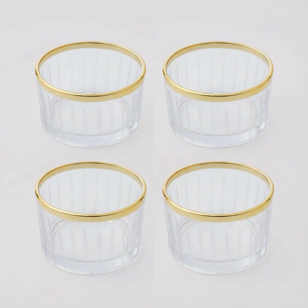 دلتي طقم أوعية زجاج بحافة ذهبية، 4 قطع image number 0