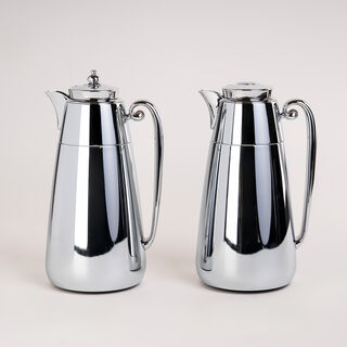 Dallaty set of 2 steel vacuum flask matt silver 1L