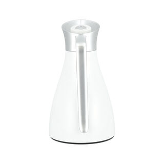 Dallaty steel vacuum flask white with matt silver handle 1L