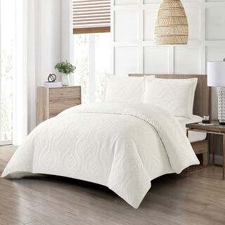 Boutique Blanche Geo Tile 3pc Comforter King Beige 220*240 cm