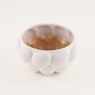 Homez Mondo Planter Stoneware White 19.8*19.8*10.3 Cm