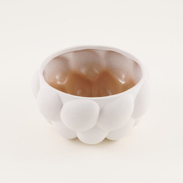 Homez Mondo Planter Stoneware White 19.8*19.8*10.3 Cm image number 1