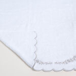 Flower Edge Embroidered Border 100% Cotton Hand Towel White 100% Cotton 50*100 cm image number 2