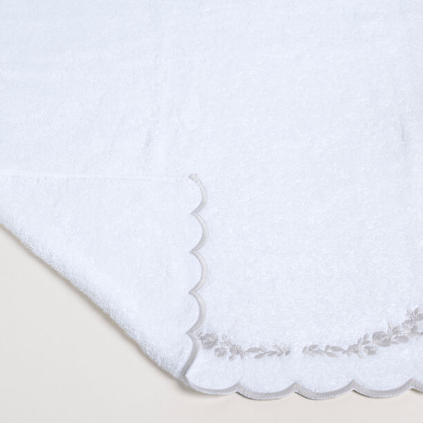 Flower Edge Embroidered Border 100% Cotton Hand Towel White 100% Cotton 50*100 cm image number 2