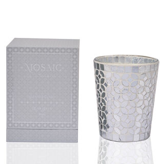 Candle jar 900g White sandalwood fragrance in silver