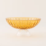 "هومز وعاء ديكور زجاج بشكل ماسة، عنبري داكن 29.4سم image number 2