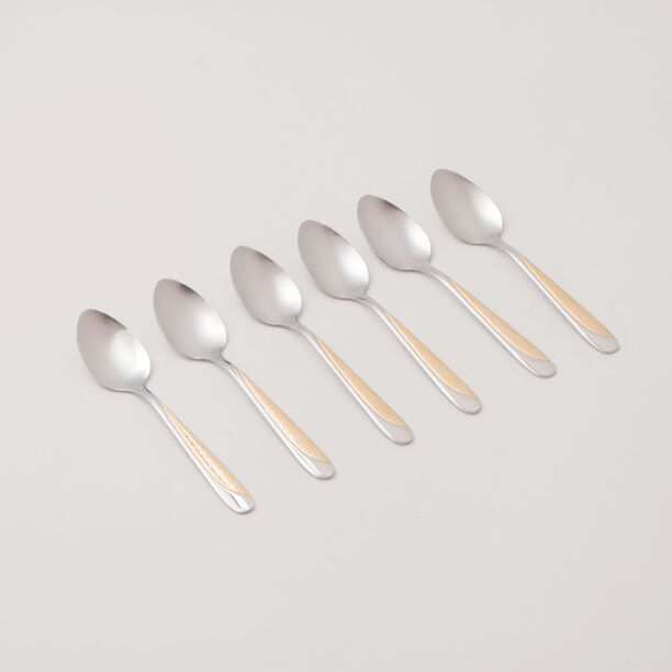 بنتولا طقم ملاعق شاي ستانلس ستيل بلمعة مرآة 6 قطع 2.5 ملم image number 0
