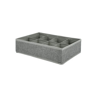 Fabric 8 Compartment Drawer Organizer Grey