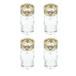 Manuscript Set Of 4 Clear Tumnler With Decal And Gold Rim image number 1