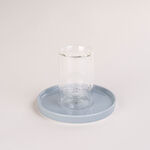 Dallaty light blue glass and porcelain Tea and coffee cups set 18 pcs image number 2