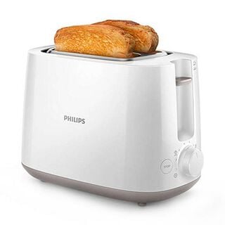 Philips Toaster, Cool Wall, 830W, Removable Crumb Tray, Defrost And Reheat Settings, Cancel Button.