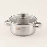 بنتولا قدر صلصة ستانلس ستيل بغطاء زجاجي 2 لتر، فضي image number 0