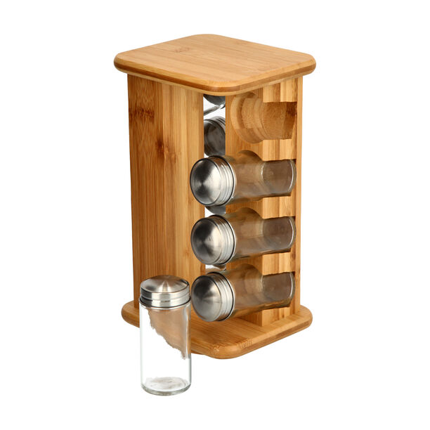 8 Bottles Bamboo Spice Stand image number 4