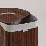Homez triangle bamboo laundry hamper 58L, brown image number 1