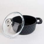 7 Piece Alberto Granite Cookware Set Black With Glass Cover image number 2
