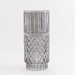 Homez light grey diamond pattern glass vase 15*15*34.3 cm image number 0