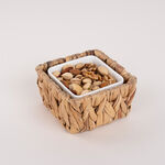 Porcelain Square Dish With Rattan Basket image number 4