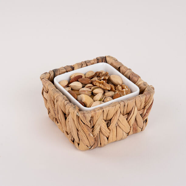 Porcelain Square Dish With Rattan Basket image number 4