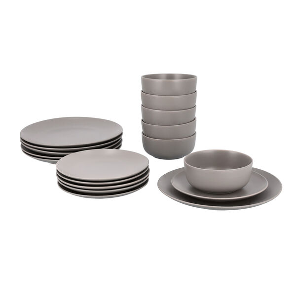 La Mesa grey stoneware 18 pc Dinner set image number 0