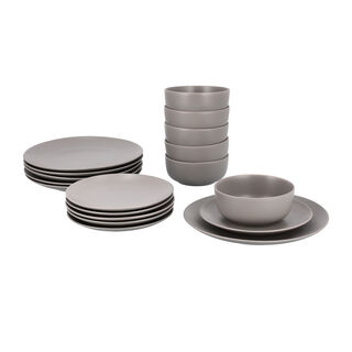 La Mesa grey stoneware 18 pc Dinner set