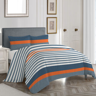 Cottage blue polyester comforter king size