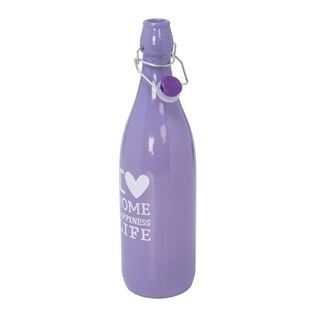 Alberto Glass Bottle Color Painted With Plastic Clip Lid Purple