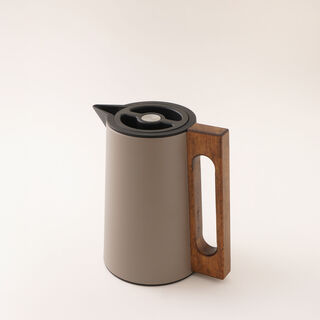 Dallaty Steel Vacuum Flask Flask With Wood Handle 0.6L, Light Beige