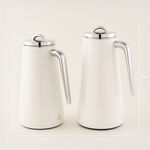 Dallaty 2 Pieces Thermos Set White Stainless Stee, 1L & 1.3 L image number 2