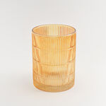 Homez glass ribbed trash bin 18*18*26cm, orange image number 1