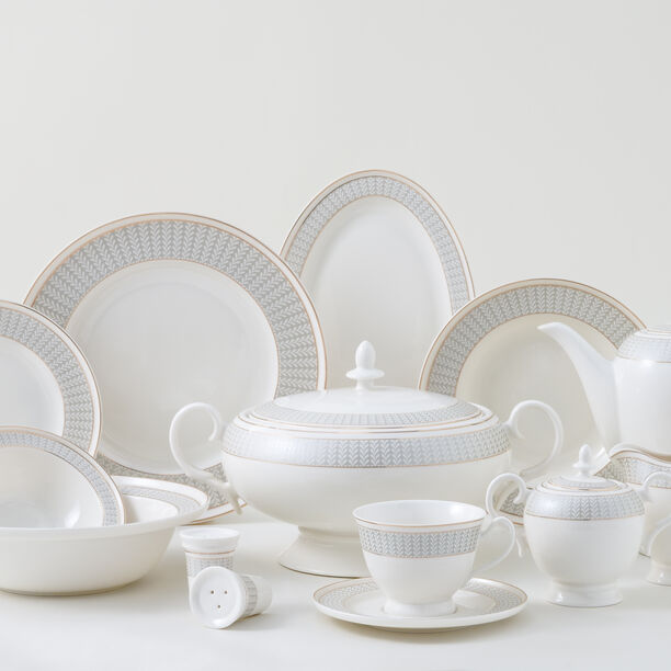 La Mesa 47 Pcs Bone Porcelain Dinner Set image number 0
