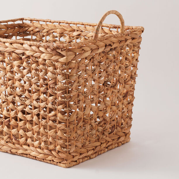 Homez Rectangular Storage Basket Rattan, Beige 40*30*28Cm image number 1