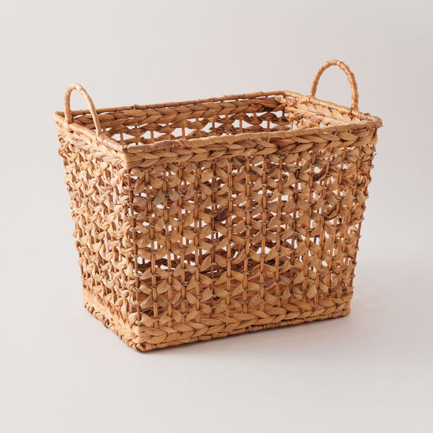 Homez Rectangular Storage Basket Rattan, Beige 35*25*26Cm image number 0