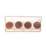 Alberto 4 Pieces Glass Spice Jars With Copper Clip Lid And Metal Stand image number 1