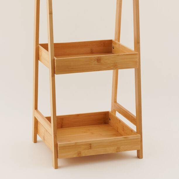 Homez Bamboo Rectangular 3 Tier Bath Shelf 32*30*90Cm, Beige image number 1